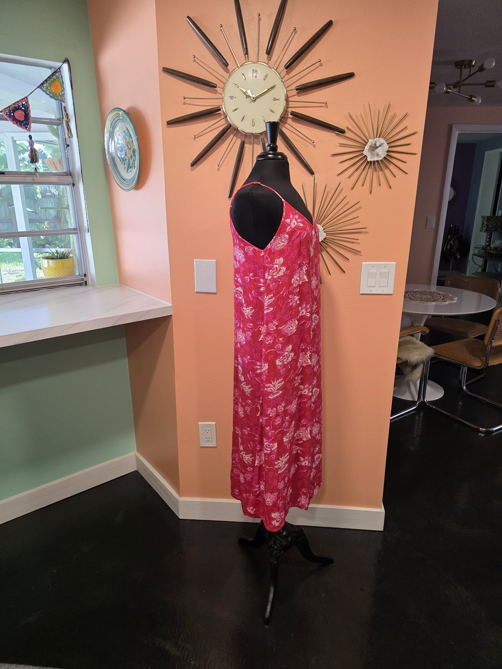 NATURAL LIFE Fuchsia Floral Maxi Dress Large Boho Babe Summer - Picture 8 of 12